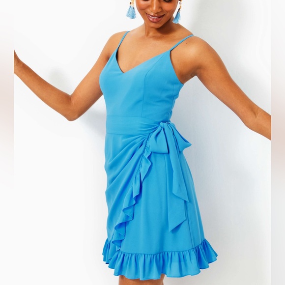 Lilly Pulitzer wrap dress lunar blue 00 - Picture 1 of 4